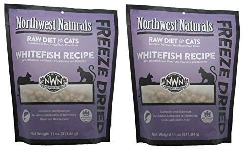 Northwest Naturals 2 Pack of Freeze-Dried Whitefish Raw Food for Cats, 11 Ounces Each