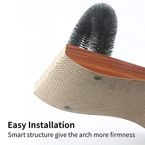 FUKUMARU Pet Fur Grooming Cat Scratching Pads, Cats Self Groomer Massager Scratcher Toy Brush