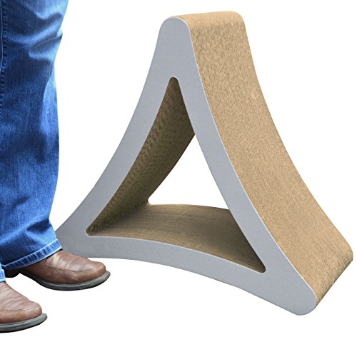 PetFusion 3-Sided Vertical Cat Scratching Post (Large Size, Warm Gray). [Multiple Scratching Angles to Match Your Cat's Preference]