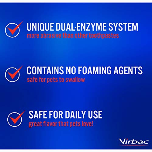Virbac CET Enzymatic Toothpaste Eliminates Bad Breath by Removing Plaque and Tartar Buildup, Best Pet Dental Care Toothpaste -Beef Flavor, 2.5 Oz Tube (Color Varies)