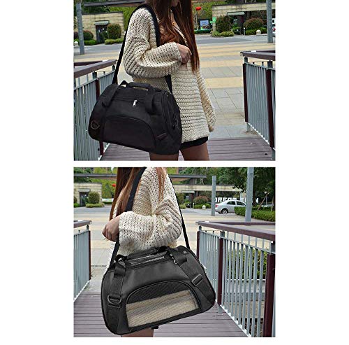 Cuby Soft Sided Pet Carrier?Comfort for Airline Travel for Small Animals/Cats/Kitten/Puppy (S, Black)