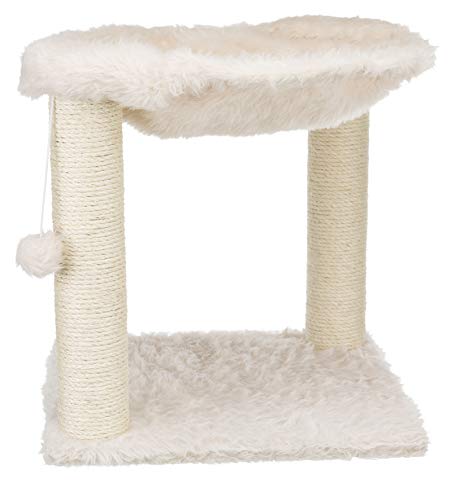 Trixie Baza Scratching Post with Hammock XXL, Dangling Pom-Pom, for Large Cats, Cream (44552)
