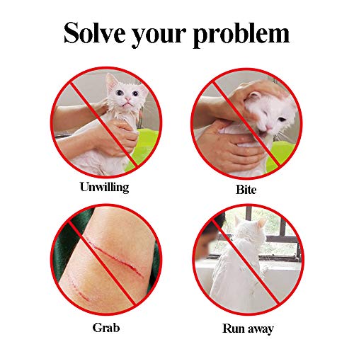 HATIKY Cat Bathing Bag?Puppy Dog Cleaning Shower Bag- Adjustable Anti-Bite and Anti-Scratch Polyester Soft Restraint Cat Grooming Bag for Bathing, Nail Trimming, Injection, Medicine Taking (Green)