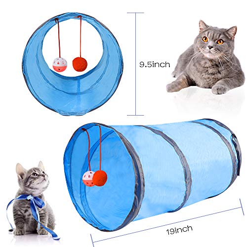M JJYPET Cat Toys Kitten Toys Assortments(30 Packs),2 Way Tunnel,Cat Balls with Bells,Cat Feather Toy,Cat Mice Toy,Cat Crinkle Balls,Kitty,Kitten