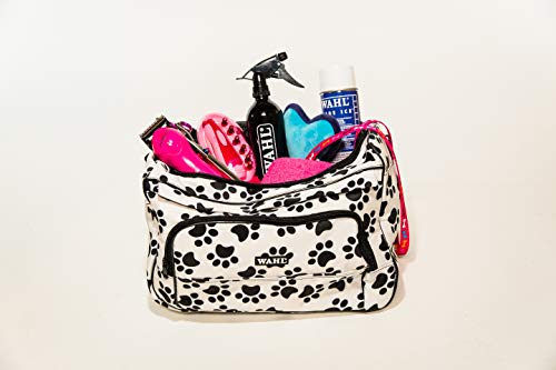 Wahl Professional Animal Travel Tote Bag with Zipper, Berry Paw Print Design (#97764-400), 9 Inches -Berry