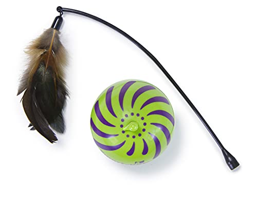 SmartyKat Feather Whirl Electronic Motion Cat Toy, As Seen On TV (9621), green