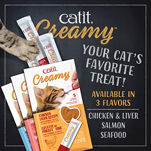 Catit Creamy, Lickable Cat Treat, Salmon, 30 Pack, 44472P1