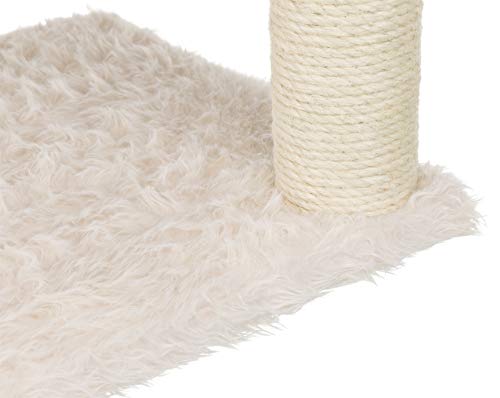 Trixie Baza Scratching Post with Hammock XXL, Dangling Pom-Pom, for Large Cats, Cream (44552)