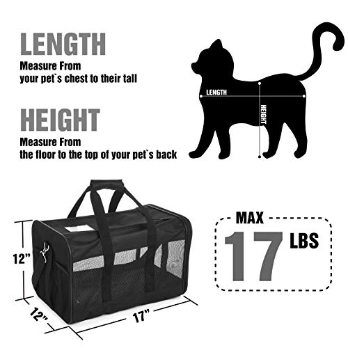 ScratchMe Pet Travel Carrier Soft Sided Portable Bag for Cats, Small Dogs, Kittens or Puppies, Collapsible, Durable, Airline Approved, Travel Friendly, Carry Your Pet with You Safely and Comfortably