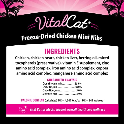 Vital Essentials Vital Cat Freeze-Dried Grain-Free Chicken Mini Nibs Cat Food, 12 oz.