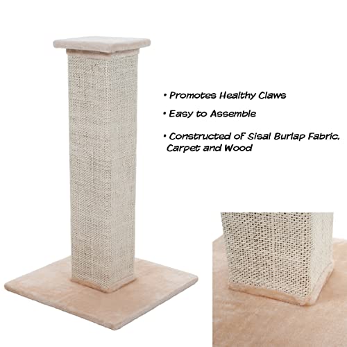 PETMAKER Sisal Burlap Cat Scratching Post, 28", Model:80-0247