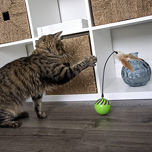 SmartyKat Feather Whirl Electronic Motion Cat Toy, As Seen On TV (9621), green