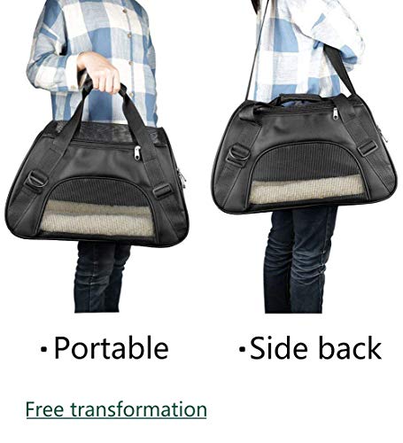 Cuby Soft Sided Pet Carrier?Comfort for Airline Travel for Small Animals/Cats/Kitten/Puppy (S, Black)