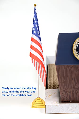 Funny Podium Cat Scratcher for Indoor Cats - Fun & Cool Cardboard Scratching Post with Cute Groomer & Catnip Included. Sturdy Cardboard Scratch Pad are 100% Made in Taiwan.