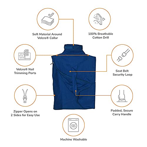 Cat-in-The-Bag XS Cobalt Blue Cozy Comfort Carrier - Cat Carrier and Grooming Bag for Vet Visits, Medication Administration, Dental Care, Bathing, Nail Trimming and Car Travel