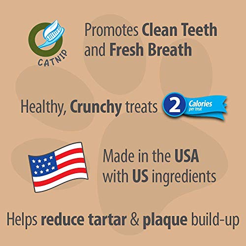 Emerald Pet 6 Pack of Catnip Feline Dental Treats, 3 Ounces Each, Grain-Free Cat Treats Made in The USA