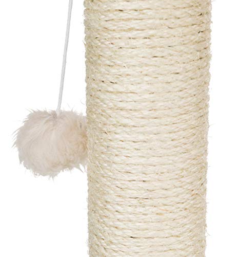 Trixie Baza Scratching Post with Hammock XXL, Dangling Pom-Pom, for Large Cats, Cream (44552)