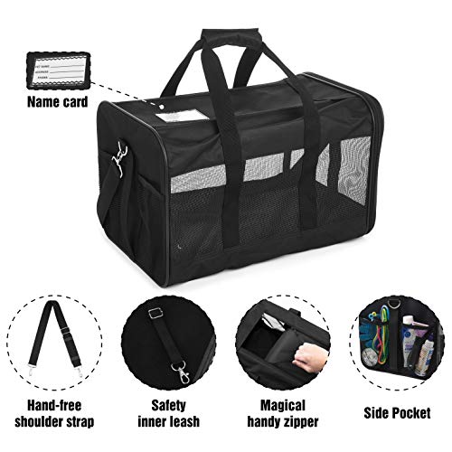 ScratchMe Pet Travel Carrier Soft Sided Portable Bag for Cats, Small Dogs, Kittens or Puppies, Collapsible, Durable, Airline Approved, Travel Friendly, Carry Your Pet with You Safely and Comfortably