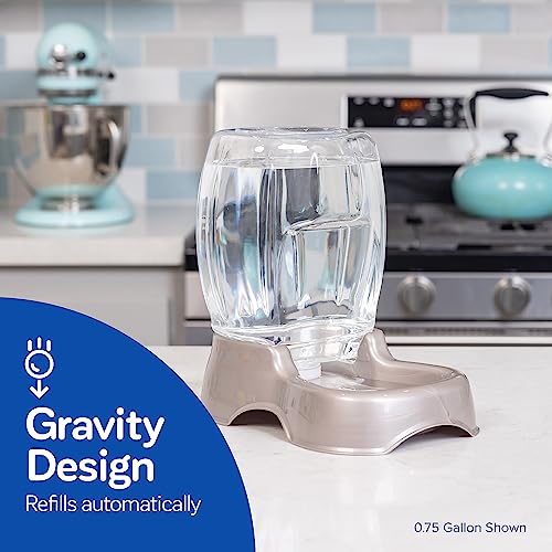 Petmate Pet Cafe Waterer Cat and Dog Water Dispenser 4 Sizes, 3 GAL, Pearl Tan