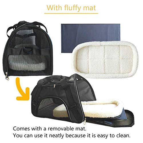 Cuby Soft Sided Pet Carrier?Comfort for Airline Travel for Small Animals/Cats/Kitten/Puppy (S, Black)