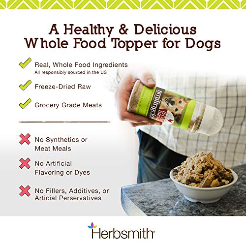 Herbsmith Kibble Seasoning  Freeze Dried Beef  Dog Food Topper for Picky Eaters, 4.5 oz