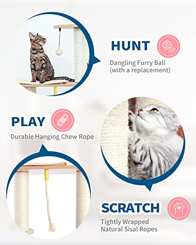 Made4Pets 65.6 Inches Modern Cat Tree 6 Levels Cat Tower with Sturdy Scratching Posts, Large Condo, Soft Hammock and Removable Mats