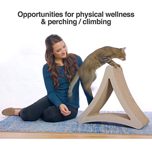 PetFusion 3-Sided Vertical Cat Scratching Post (Large Size, Warm Gray). [Multiple Scratching Angles to Match Your Cat's Preference]