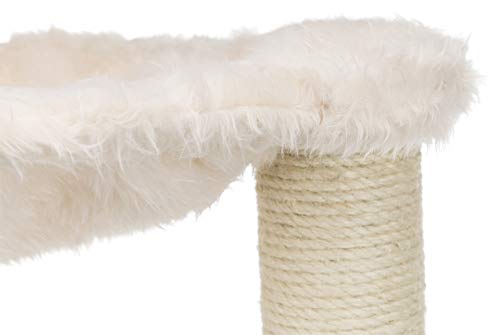 Trixie Baza Scratching Post with Hammock XXL, Dangling Pom-Pom, for Large Cats, Cream (44552)