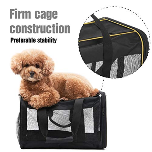 ScratchMe Pet Travel Carrier Soft Sided Portable Bag for Cats, Small Dogs, Kittens or Puppies, Collapsible, Durable, Airline Approved, Travel Friendly, Carry Your Pet with You Safely and Comfortably