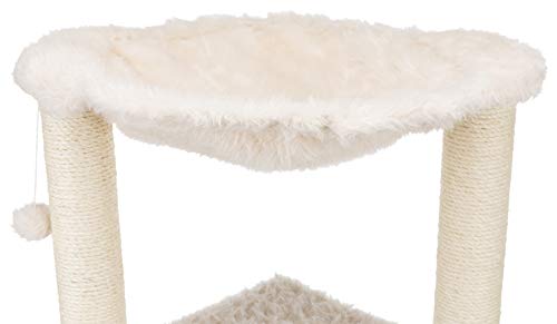 Trixie Baza Scratching Post with Hammock XXL, Dangling Pom-Pom, for Large Cats, Cream (44552)
