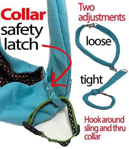 iPrimio Dog and Cat Sling Carrier  Hands Free Reversible Pet Papoose Light Blue Bag - Soft Pouch and Tote Design  Suitable for Puppy, Small Dogs, and Cats for Outdoor Travel