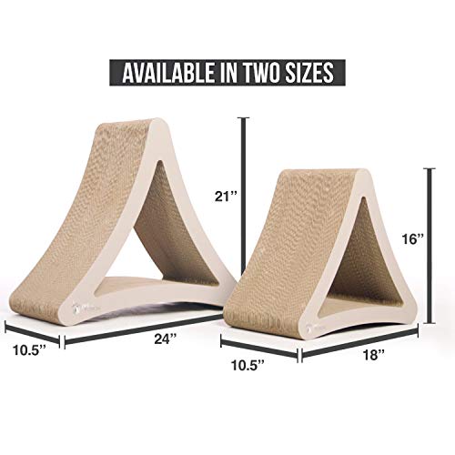 PetFusion 3-Sided Vertical Cat Scratching Post (Large Size, Warm Gray). [Multiple Scratching Angles to Match Your Cat's Preference]