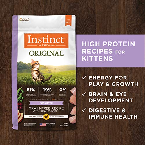 Instinct Original Kitten Grain Free Recipe with Real Chicken Natural Dry Cat Food by Nature's Variety, 4.5 lb. Bag