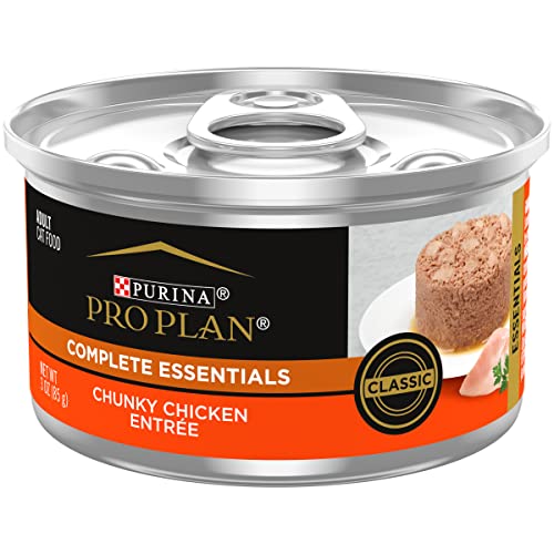 Purina Pro Plan Pate Wet Cat Food, Chunky Chicken Entree - (24) 3 oz. Pull-Top Cans