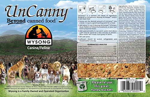 Wysong Uncanny Canine/Feline Raw Diet - Dog/Cat Food Supplement - 40 Ounce Bucket