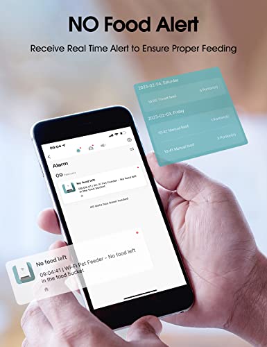 WOPET 6L Automatic Cat Feeder,Wi-Fi Enabled Smart Pet Feeder for Cats and Dogs,Auto Dog Food Dispenser with Portion Control, Distribution Alarms and Voice Recorder Up to 15 Meals per Day