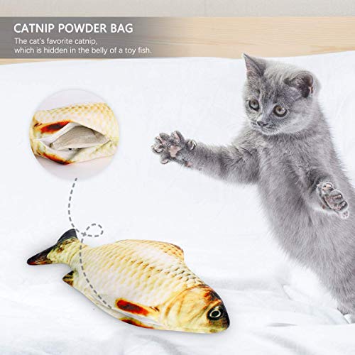 ODOLDI Electric Moving Cat Kicker Fish Toy, Realistic Flopping Fish, Wiggle Fish Catnip Toys, Motion Kitten Toy, Plush Interactive Cat Toys, Fun Toy for Cat Exercise ?A?