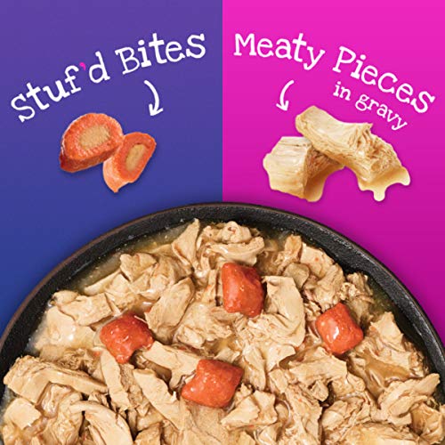 Purina Friskies Gravy Wet Cat Food Variety Pack, Stuf'd & Sauc'd with Chicken, Salmon & Shrimp, Tuna & Turkey - (32) 5.5 oz. Cans, New! Stuf'd & Sauc'd (050000505159)