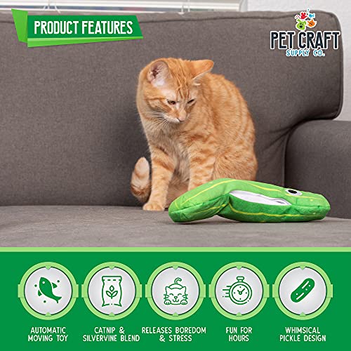 Pet Craft Supply Wiggle Pickle and Shimmy Shark Flipper Flopper Interactive Electric Realistic Flopping Wiggling Moving Fish Potent Catnip and Silvervine Cat Toy, Multi (8727)
