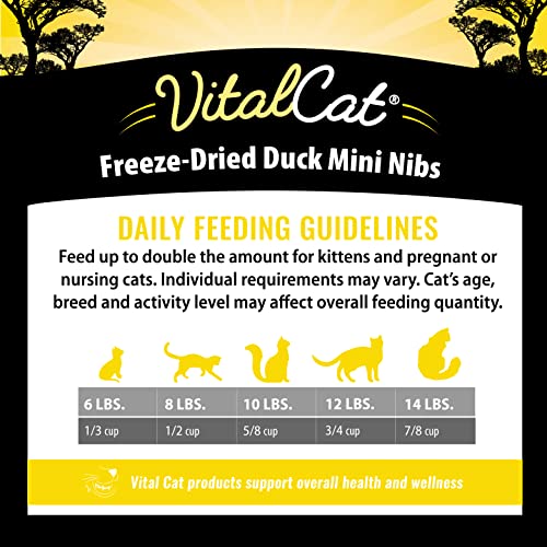 Vital Cat Freeze-Dried Duck Mini Nibs Grain Free Limited Ingredient Cat Food, 12 Ounce Bag