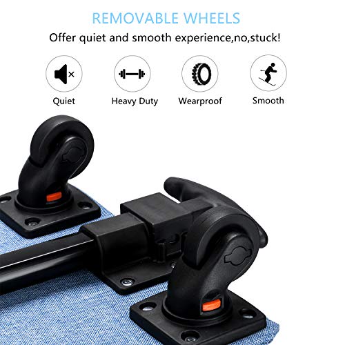 Bonnlo Cat Puppy Pet Wheels Rolling Carrier Stroller - 20"x12"x12" Soft Sided Pet Travel Carrier with BPA Free Travel Bowl, Removable Wheels & Durable Mesh Panels & Detachable Fleece Bed