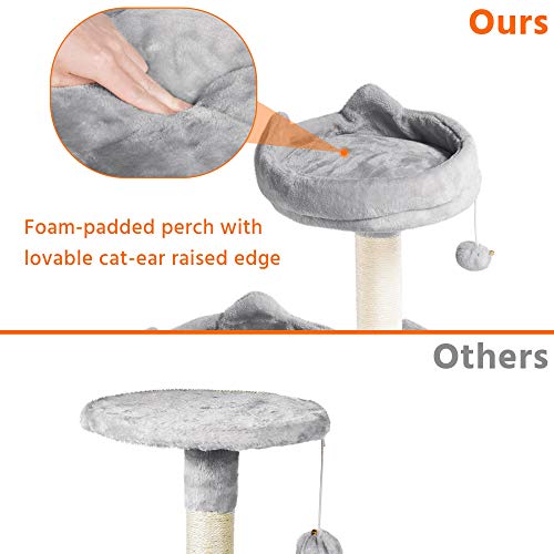 YAHEETECH 62.2inches Cat Tree Cat Towers Cat Condo with Platform & Hammock, Scratching Posts for Kittens Pet Play House with Plush Perch for Indoor Activity Relaxing