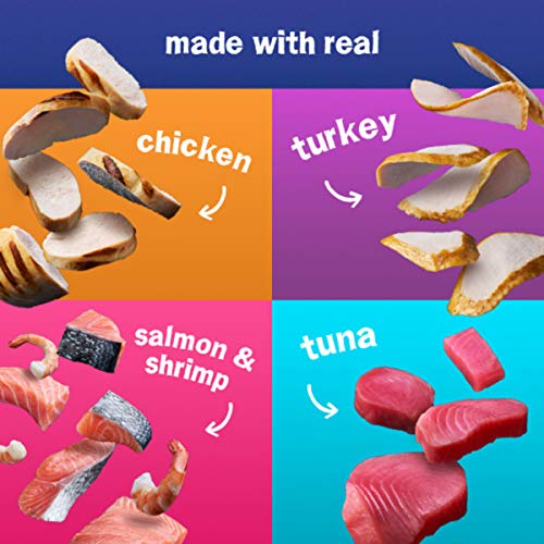 Purina Friskies Gravy Wet Cat Food Variety Pack, Stuf'd & Sauc'd with Chicken, Salmon & Shrimp, Tuna & Turkey - (32) 5.5 oz. Cans, New! Stuf'd & Sauc'd (050000505159)