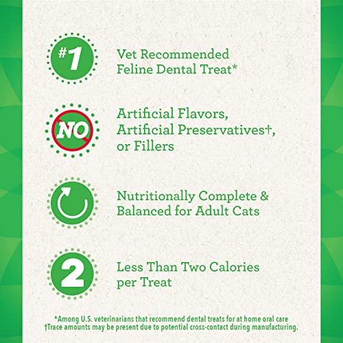FELINE GREENIES Adult Natural Dental Care Cat Treats, Catnip Flavor, 2.1 oz. Pouch