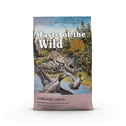 Taste of the Wild Grain Free High Protein Real Meat Recipe Lowland Creek Premium Dry Cat Food 5lb