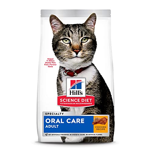 Hill's Science Diet Dry Cat Food, Adult, Oral Care, Chicken Recipe, 3.5 lb Bag