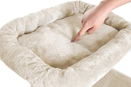 Hey-brother Multi-Level Cat Tree Condo Furniture with Sisal-Covered Scratching Posts for Kittens, Cats and Pets Beige MPJ004M