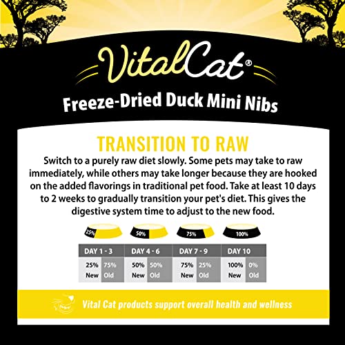 Vital Cat Freeze-Dried Duck Mini Nibs Grain Free Limited Ingredient Cat Food, 12 Ounce Bag