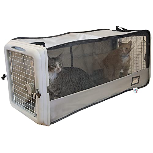 SportPet Designs Car Seat Pet Crate, Car Kennel, Pet Tube Kennel, Pop Open Crate, Gray (CM-10004-CS01)