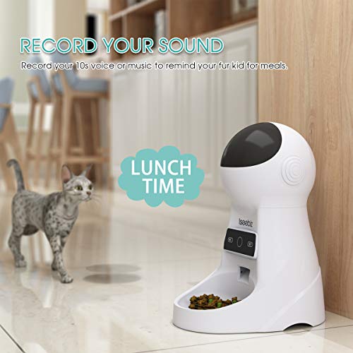 Iseebiz Smart Pet Feeder, Automatic Cat Dog Feeder, 3L WiFi App Control Food Dispenser, 8 Meals Per Day, Voice Record Remind, Portion Control, Timer Programmable, IR Detect, for Medium Small Cats Dogs